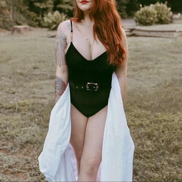 🖤Black Corduroy Belted One-piece Swimsuit🖤 - Picture 11 of 16